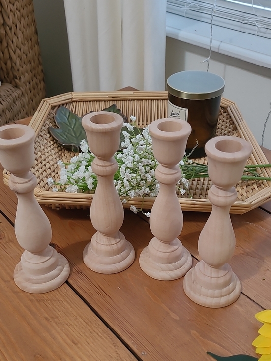 Other - 4 Natural Wood Candlesticks